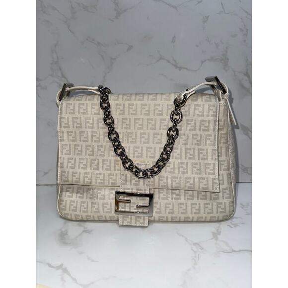 Fendi Zucchino Spalmati Forever Mama Baguette White - Picture 9 of 9